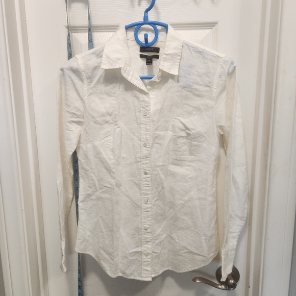 J. Crew linen/cotton blend shirt size 0P. Nwot - Picture 1 of 6